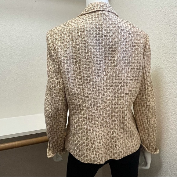 TALBOTS•CLASSY Heavy Weave Tweed Open Front Blazer Sz 14 - Picture 3 of 10
